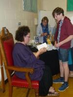 Sophie Hannah signing books at Woodbridge